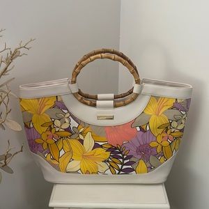 Trina Turk Canvas Tropical Flower Tote